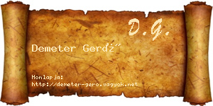 Demeter Gerő névjegykártya